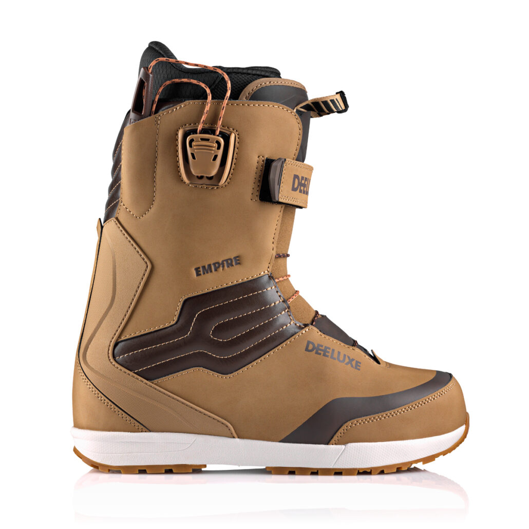 Deeluxe Empire snowboard boot in Oud Wood colorway with L3 lacing system