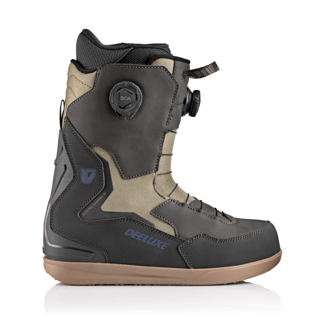 Deeluxe ID snowboard boot side view in Dark Earth with Dual BOA®